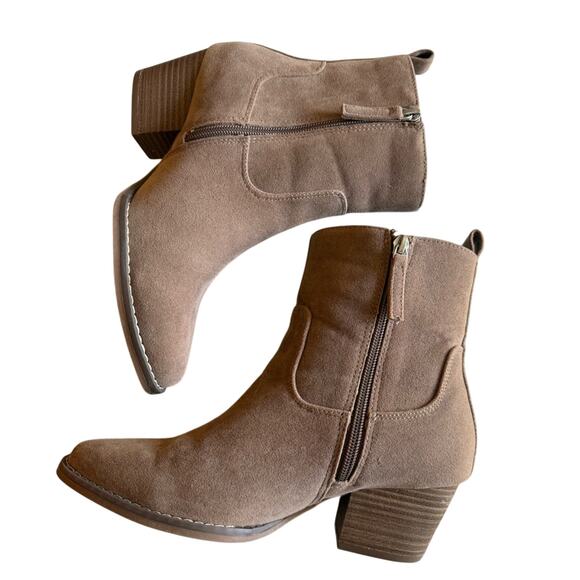 Universal Thread Womens 8 Neutral Faux Leather Solita Western Ankle Boot Classic - Picture 3 of 9